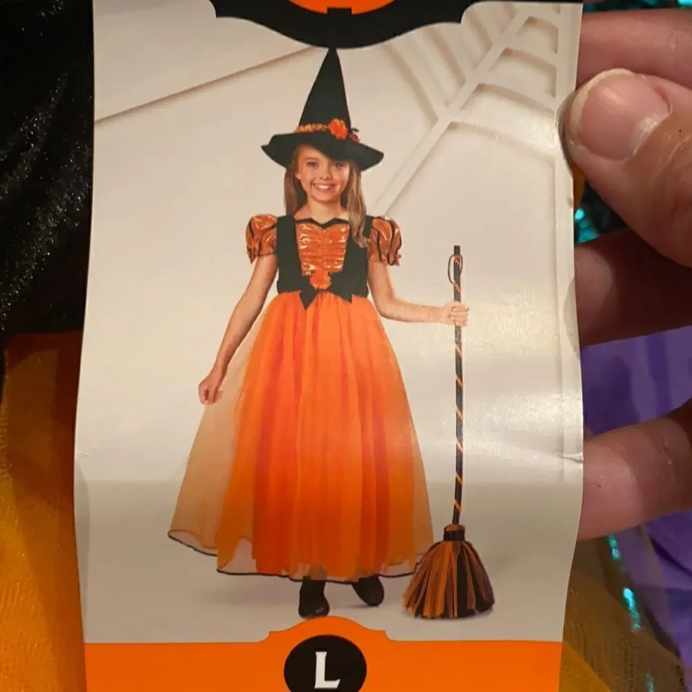 Kids Witch Halloween Costume Size L NWT